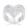 Slickblue Vintage-Inspired 1.42ct CZ Cocktail Ring for Women, Rhodium-Plated, V-Shape Design, Sizes 5-10 - 2 of 4