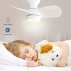 23 inch Low Profile Ceiling Fans with Lights and Remote 3 Reversible ABS Blades 6 Speeds Ceiling Fan for Bedroom Kids Room Dining Room - 3 of 4