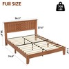 Wooden Platform Bed Frame with Headboard, Full Size Mattress Foundation with Wooden Slat Support, No Box Spring Needed - 2 of 4