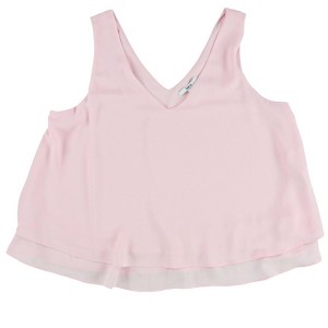 bar III Womens Ruffle Hem Knit Blouse, Pink, X-Large - 1 of 2