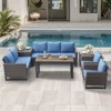 Belord 7 Pieces Outdoor Patio Furniture Set with All Weather Brown Wicker Sectioanl Couch, L-Shaped Outdoor Conversation Set with Storage Deck Box - 2 of 4