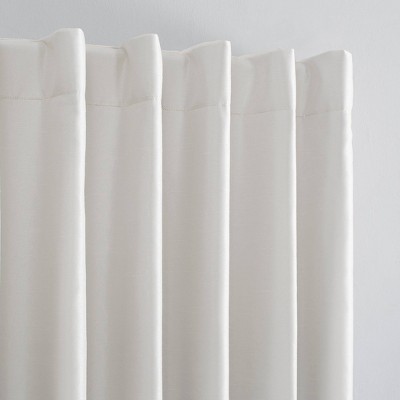Pearl White Faux Silk Blackout Curtain Panel 50" x 95"