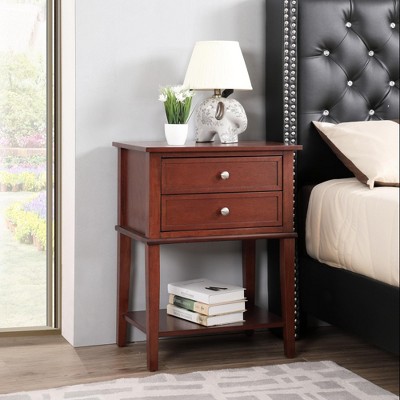 VYNXARIA Sleek Nightstand With Storage Shelf£¬Perfect for Small Spaces£¬Cherry