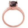 Pompeii3 2ct Oval Garnet Vintage Engagement Ring 10K Rose Gold - 2 of 4