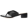 Journee Signature Womens Genuine Leather Francine Slip On Stacked Heel Sandals Black 8.5 - 2 of 4