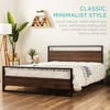 Best Choice Products Metal Wood Platform Queen Bed Frame w/ Wood Slats, Headboard, Footboard, 660lb Cap - Black/Brown - 2 of 4