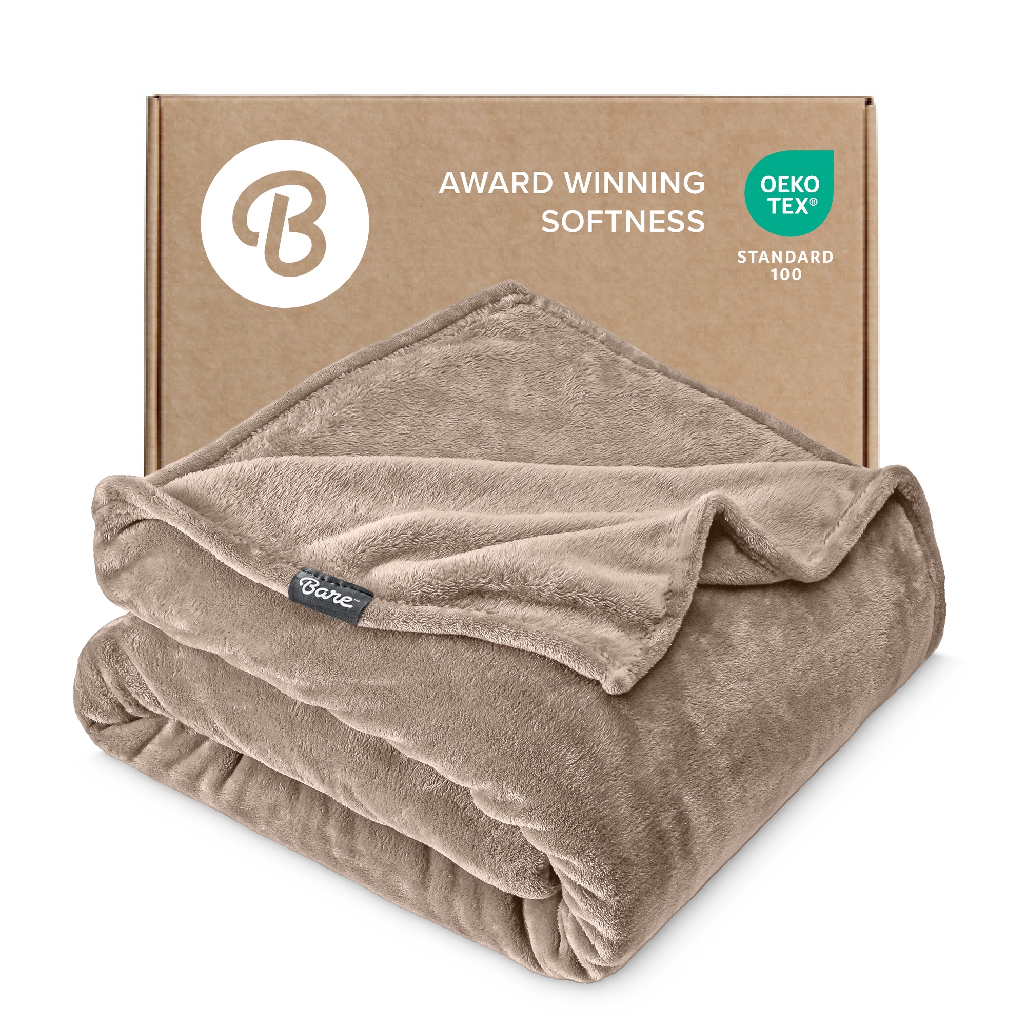 Microplush Fleece Bed Blanket by Bare Home - Full/Queen, Taupe