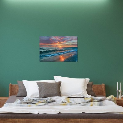 Sunset Over Ocean Landscape Canvas Print