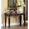Mullie Traditional Faux Marble Top Sofa Table Brown - HOMES: Inside + Out: Elegant Entryway Furniture, Espresso Finish - 2 of 3