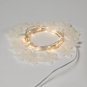 30ct LED Dewdrop with Glittered Snowflakes Christmas Indoor Novelty String Lights Warm White with Silver Wire - Wondershop™ - 1 of 4
