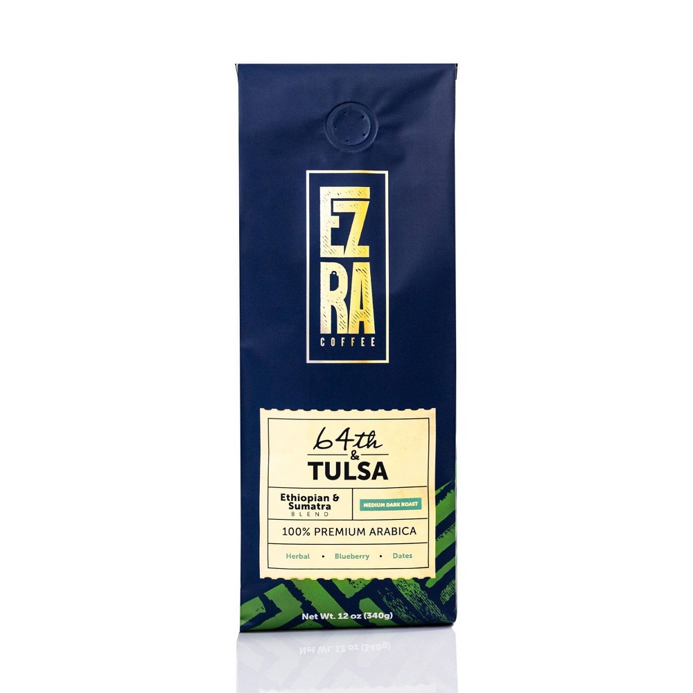 Photos - Coffee Ezra  64th & Tulsa- Medium Dark Roast Ground  - 12oz