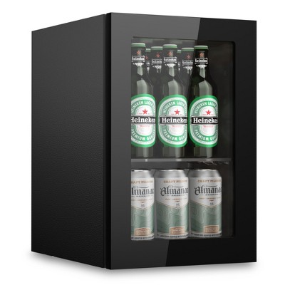 EUHOMY 1.6cu.ft Mini Fridge Cooler - Mini Beverage Cooler, Black
