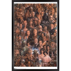 Trends International Star Wars: Saga - Character Collage Framed Wall Poster Prints - 1 of 4