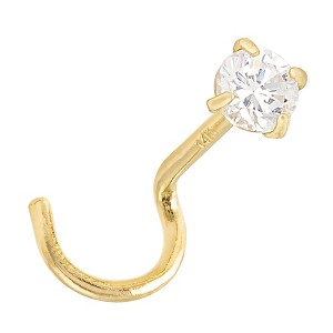 Jewelry Avalanche 1.5mm-3mm CZ Solid 22G 14K Gold Nose Screw Nose Stud - 1 of 3