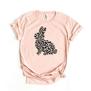 Simply Sage Market Women's Leopard Bunny Short Sleeve Graphic Tee - 1 of 3