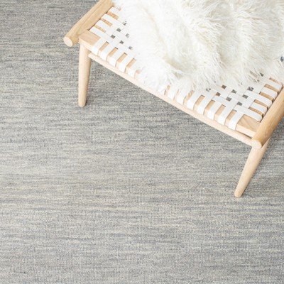 Grey and Brown Hand-Tufted Wool 6' x 6' Square Area Rug