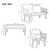 4-Piece Outdoor Patio Solid Wood Conversation Sofa Set with Coffee Table - 3 of 4