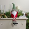 Northlight Dangling Legs Plush Sitting Gnome Christmas Figure - 25" - Red and Green - 2 of 4