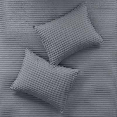 Yellow and Gray Reversible Microfiber Comforter Set, Full