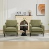 Mid-Century Modern Accent Chairs,Modern Linen Fabric Armchair for Living Room,Comfy Sofa Chairs with Scooped Arms, for Office Bedroom Reading Spaces - 3 of 4