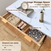 Bedroom Chest of Dresser Wood, 54" Drip Pattern Six-Drawer Chest with Faux Marble Top, Wide Wood Farmhouse Dresser, Drawer Storage Organizer - 3 of 4