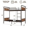 Coucheta Twin Bunk Bed for Kids - Heavy duty convertible metal frame with guardrail & ladder. Noise free, no box spring needed - 2 of 4