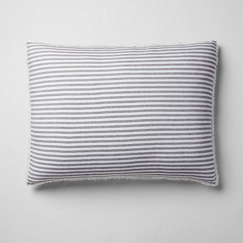 King Euro 26''x34'' Heavyweight Linen Blend Stripe Decorative Throw Pillow - Casaluna™, 1 of 5