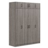 TIRAMISUBEST 4-Door Wardrobe with Drawer & Top Cabinet - Mobile Storage with Locking Wheels | Spacious Closet Organizer - 2 of 4