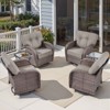 Buenhomino Outdoor Swivel Rocker Chairs Set, 360 Degree Rocking Patio Conversation Set with 5" Thickened Cushions, Glass Coffee Table - 2 of 4