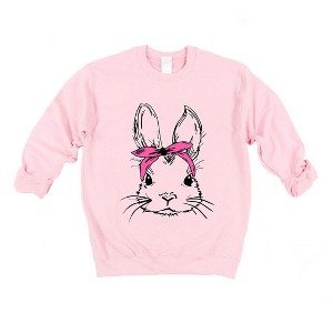Simply Sage Market Women's Graphic Sweatshirt Bunny With Bandana - 1 of 4