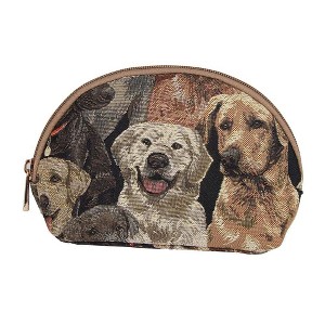 Signare USA Labrador Dog Brown Cosmetic Make Up Bag - 1 of 4