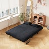 TiramisuBest 55" 3-in-1 Velvet Convertible Sleeper Chair,Tri-Fold Sofa Bed,Adjustable Backrest, Chaise to Twin Bed for Small Spaces(Black) - 4 of 4