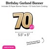 Big Dot of Happiness 70th Birthday Garland Banner Adult Black and Gold Birthday Backdrop 30 Feet of Cord 15 Double Sided Paper Number Age 70 Shapes - 4 of 4