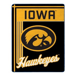 Sweet Home Collection NCAA Iowa Hawkeyes 46" x 60" Raschel Throw Blanket - 1 of 4