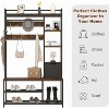 Hall Tree, Entryway Bench with Shoe Storage, Freestanding Coat Rack with Shoe Bench, 4-Tier Storage Shelves, 8 Coat Hooks, 5 Side Hooks - 4 of 4