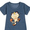 - Pokémon - Meowth Mischevious Laugh Graphic Short Sleeve Fleece Dress - 2 of 4
