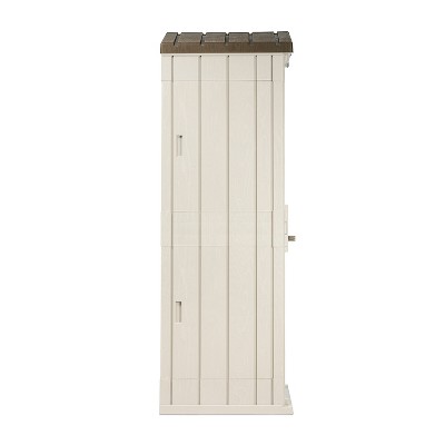 Toomax 76 Cu. Ft. Taupe Grey and Brown Plastic Vertical Storage Shed