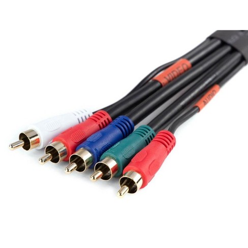 Industrial Recientemente Histérico Monoprice 5-rca Component Video/audio Coaxial Cable - 6 Feet - Black |  22awg, Color Coded, Gold Plated, Molded Connectors : Target