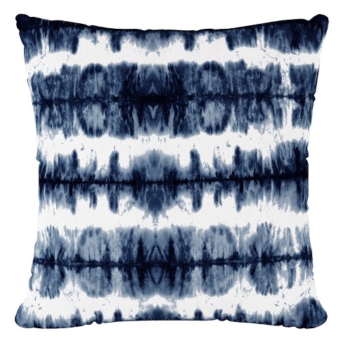 18 X18 Obu Striped Polyester Square Throw Pillow Navy White Skyline Furniture Target