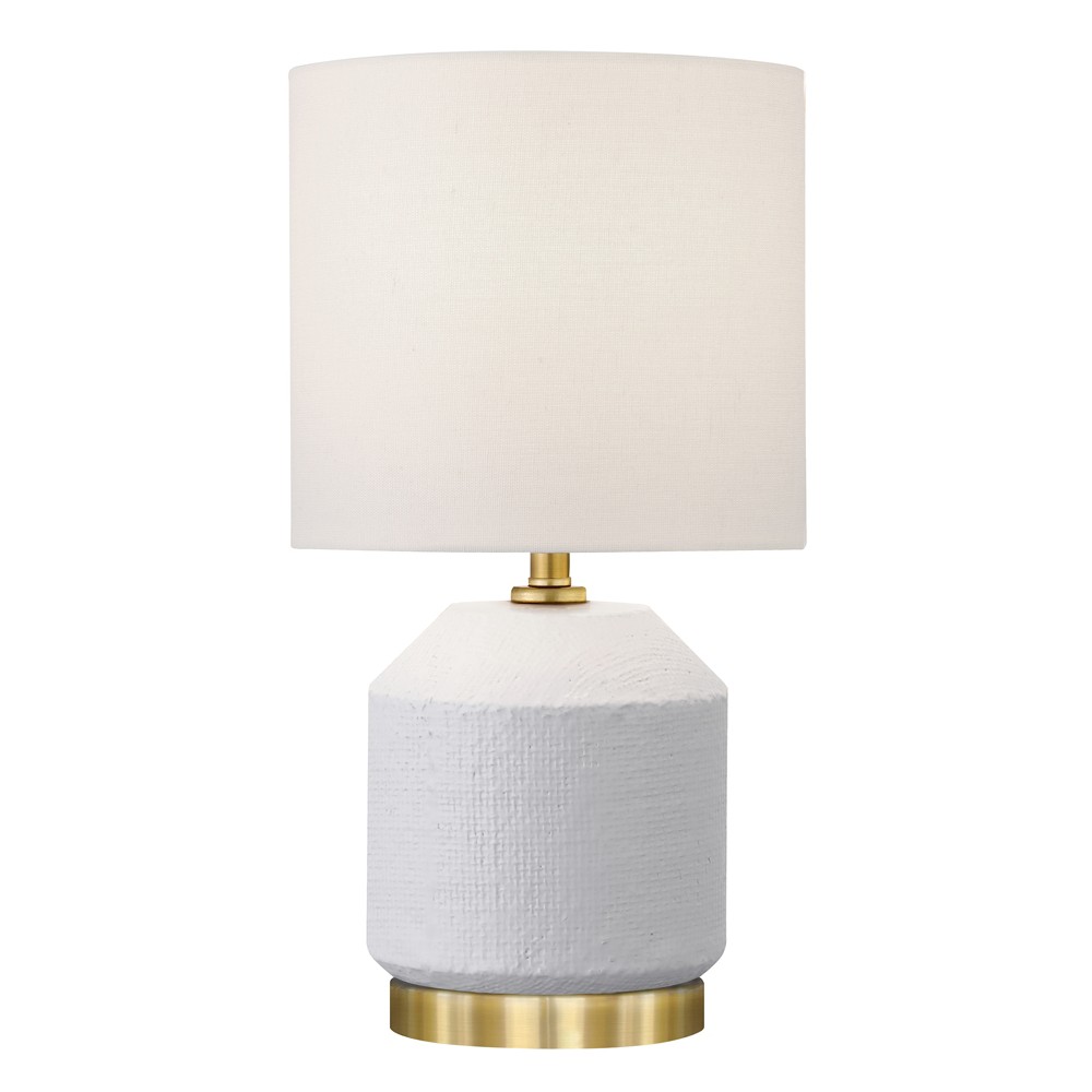 Photos - Floodlight / Street Light Hampton & Thyme 15" Tall Textured Ceramic Mini Lamp with Fabric Shade Matt