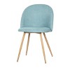 Homy Casa Modern Fabric Dining Chairs with Curved Back & Wood-Grain Metal Legs, Set of 4 - 4 of 4
