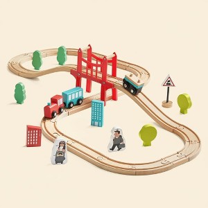 Tiny Land® Wooden Train Set for Children 39 Pcs - 1 of 4