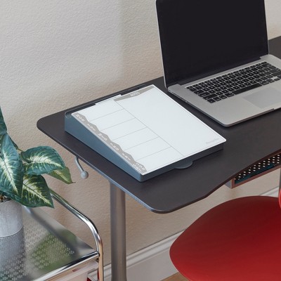 Gray Magnetic Glass Weekly Calendar Memo Station