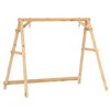 Resenkos 3-Seat Wooden Swing Stand, Patio Swing With Tables, Outdoor Swing for Garden, Pool, Yard, - 2 of 4