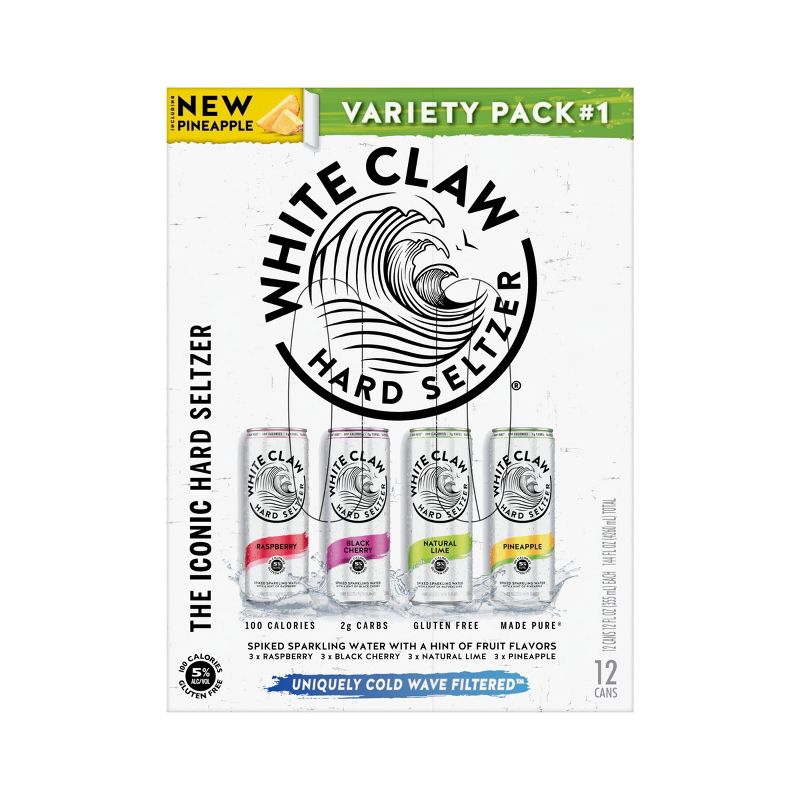 White Claw Hard Seltzer Variety Pack - 12pk/12 fl oz Slim Cans, 6 of 10