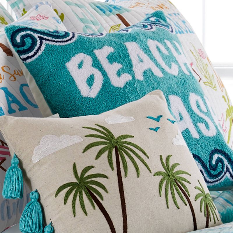 Beach Days Beach Please Decorative Throw Pillow Blue - Homthreads, 3 of 5