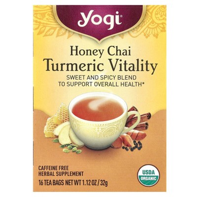 Yogi Tea, Turmeric Vitality, Honey Chai, Caffeine Free, 16 Tea Bags, 1.12 oz