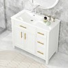 CSBDHome 36-Inch Bathroom Vanity with Ceramic Sink, Solid Wood Cabinet with Drawers and Doors, White/Black - 2 of 4