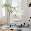 Barrel Chair,Chenille Accent Chair,Fabric Armchair Club Chair,Upholstered Arm Chair With Wood Legs,Waist Pillow,Padded Single Chair-Cuddlewood - 2 of 4