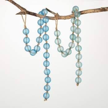 32.5" Blue And Green Beaded Garland - Set of 2
